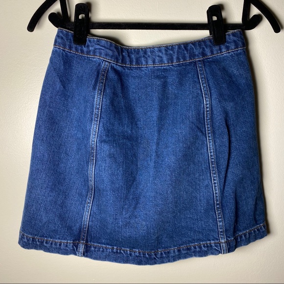 Denim Button Front Mini Skirt - Picture 3 of 3